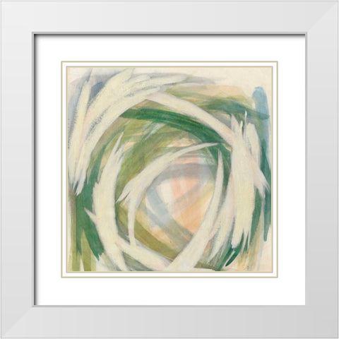 Brushstrokes I White Modern Wood Framed Art Print with Double Matting by Meagher, Megan