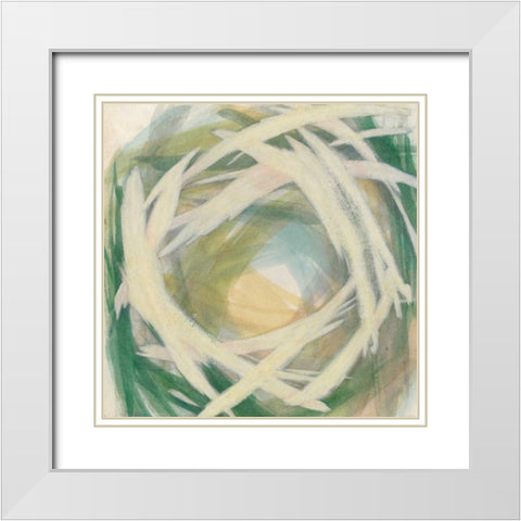 Brushstrokes II White Modern Wood Framed Art Print with Double Matting by Meagher, Megan