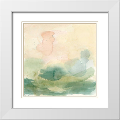Setting Sun I White Modern Wood Framed Art Print with Double Matting by Meagher, Megan