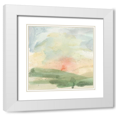 Setting Sun II White Modern Wood Framed Art Print with Double Matting by Meagher, Megan