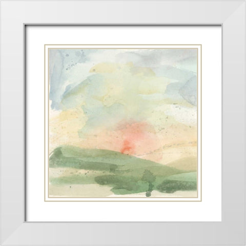Setting Sun II White Modern Wood Framed Art Print with Double Matting by Meagher, Megan