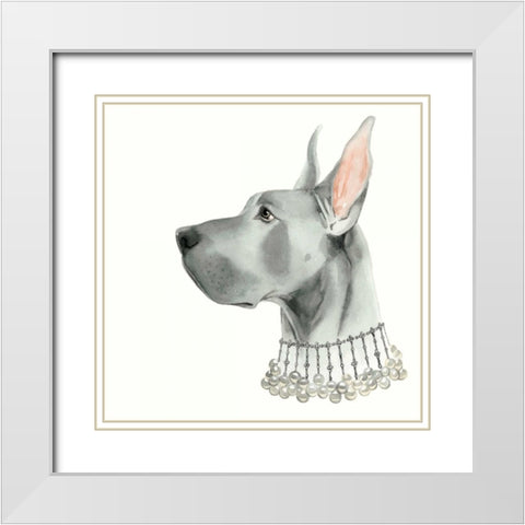 Haute Hounds I White Modern Wood Framed Art Print with Double Matting by Popp, Grace