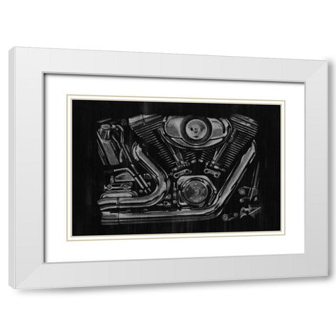 Polished Chrome II White Modern Wood Framed Art Print with Double Matting by Harper, Ethan