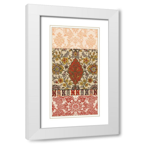 Bohemian Tapestry I White Modern Wood Framed Art Print with Double Matting by Vision Studio
