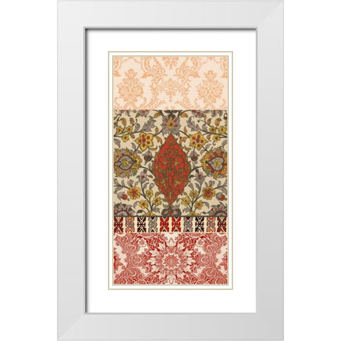 Bohemian Tapestry I White Modern Wood Framed Art Print with Double Matting by Vision Studio