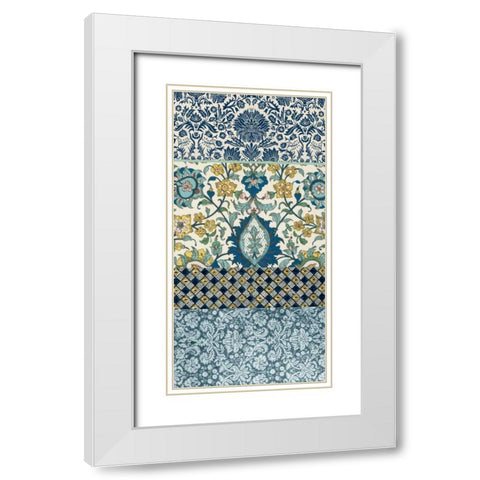 Bohemian Tapestry III White Modern Wood Framed Art Print with Double Matting by Vision Studio