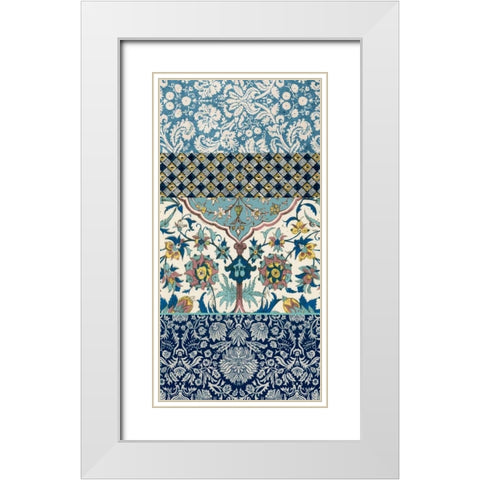 Bohemian Tapestry IV White Modern Wood Framed Art Print with Double Matting by Vision Studio