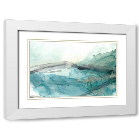 Hydro V White Modern Wood Framed Art Print with Double Matting by Vess, June Erica