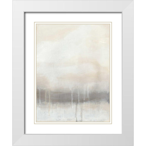Horizon Strata I White Modern Wood Framed Art Print with Double Matting by Vess, June Erica