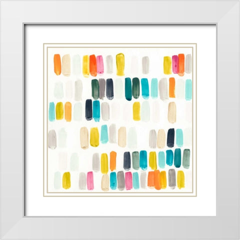 Bright Swatches I White Modern Wood Framed Art Print with Double Matting by Vess, June Erica