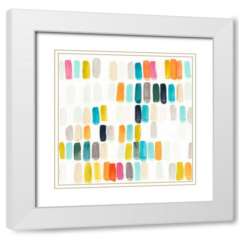 Bright Swatches II White Modern Wood Framed Art Print with Double Matting by Vess, June Erica