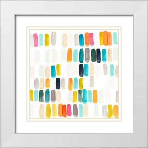 Bright Swatches II White Modern Wood Framed Art Print with Double Matting by Vess, June Erica