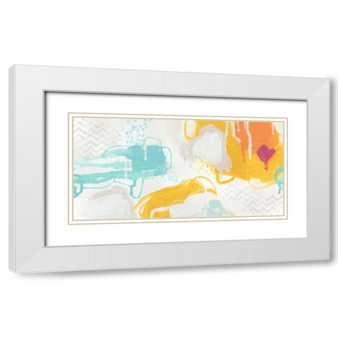 Playful Color II White Modern Wood Framed Art Print with Double Matting by Vess, June Erica