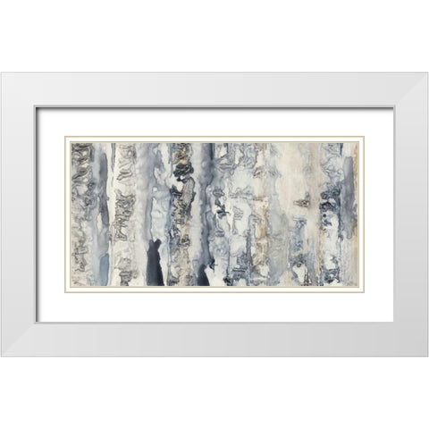Neutral Strata II White Modern Wood Framed Art Print with Double Matting by Goldberger, Jennifer