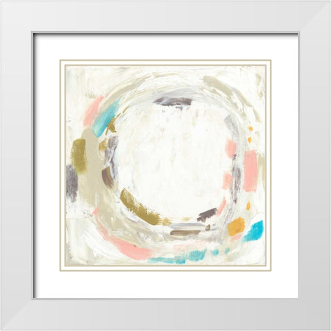 Pastel Wheel I White Modern Wood Framed Art Print with Double Matting by Goldberger, Jennifer