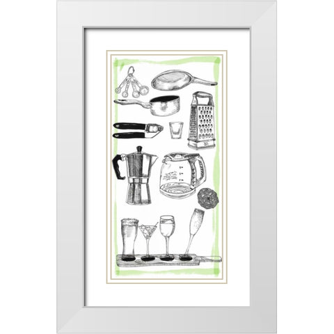 Kitchen Display I White Modern Wood Framed Art Print with Double Matting by Wang, Melissa