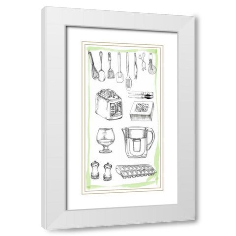 Kitchen Display II White Modern Wood Framed Art Print with Double Matting by Wang, Melissa