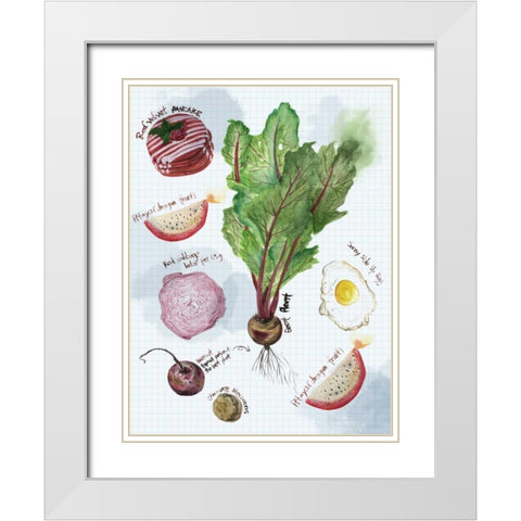 Food Sketches II White Modern Wood Framed Art Print with Double Matting by Wang, Melissa