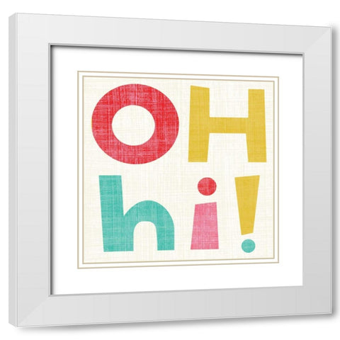 Hi You I White Modern Wood Framed Art Print with Double Matting by Zarris, Chariklia