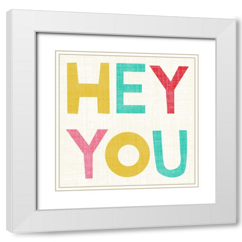 Hi You II White Modern Wood Framed Art Print with Double Matting by Zarris, Chariklia