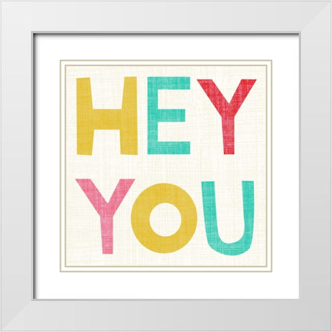 Hi You II White Modern Wood Framed Art Print with Double Matting by Zarris, Chariklia