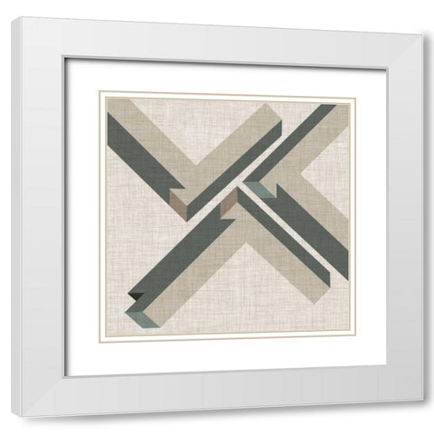 Geometric Perspective IV White Modern Wood Framed Art Print with Double Matting by Vess, June Erica