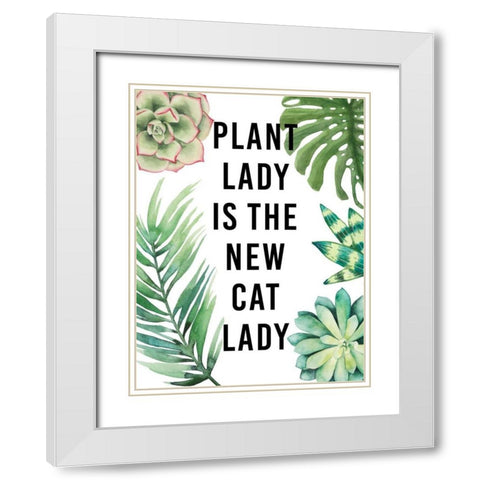 Plant Love I White Modern Wood Framed Art Print with Double Matting by Studio W