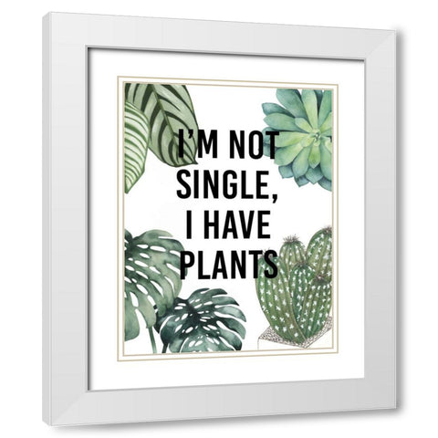 Plant Love V White Modern Wood Framed Art Print with Double Matting by Studio W