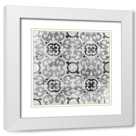 Boho Luxe Tile I White Modern Wood Framed Art Print with Double Matting by Vess, June Erica