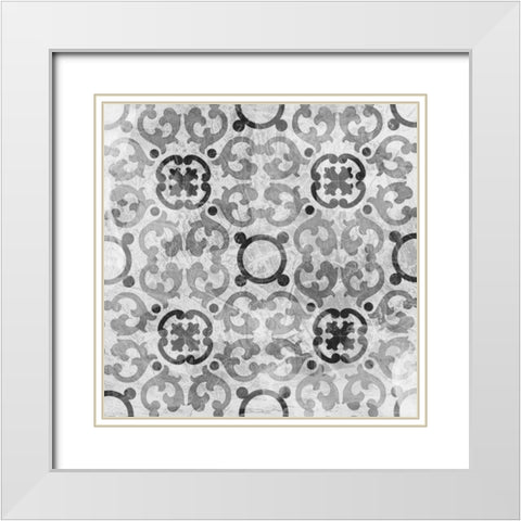 Boho Luxe Tile I White Modern Wood Framed Art Print with Double Matting by Vess, June Erica