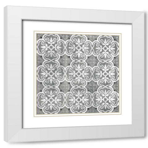 Boho Luxe Tile II White Modern Wood Framed Art Print with Double Matting by Vess, June Erica