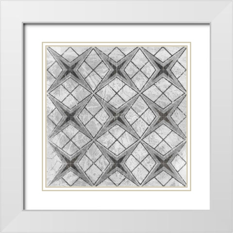 Boho Luxe Tile III White Modern Wood Framed Art Print with Double Matting by Vess, June Erica
