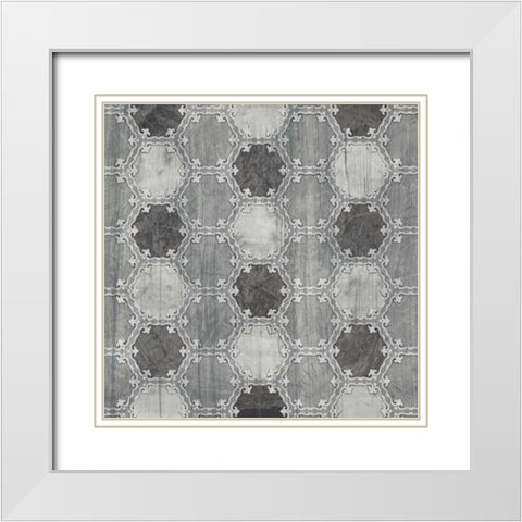 Boho Luxe Tile IV White Modern Wood Framed Art Print with Double Matting by Vess, June Erica