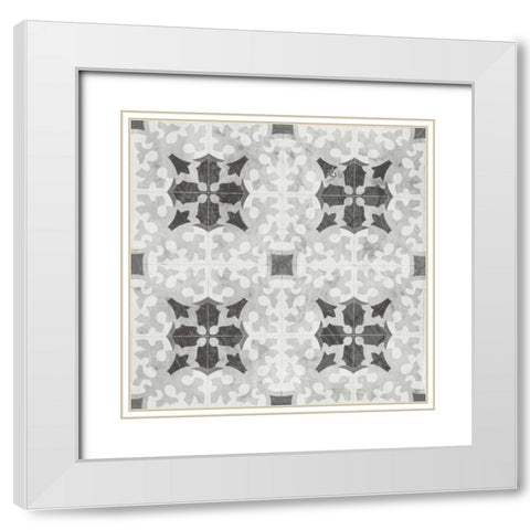 Boho Luxe Tile V White Modern Wood Framed Art Print with Double Matting by Vess, June Erica