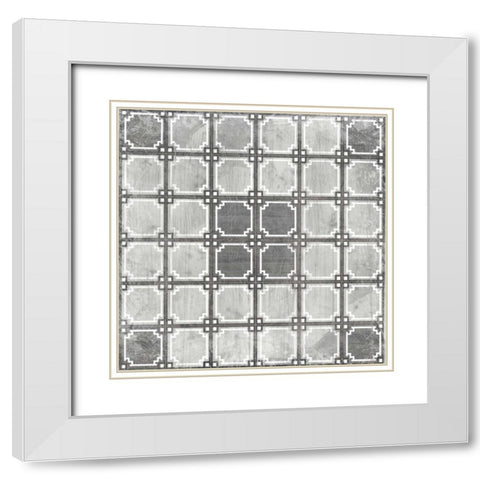 Boho Luxe Tile VI White Modern Wood Framed Art Print with Double Matting by Vess, June Erica