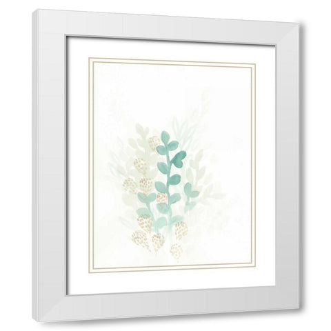 Sprout Flowers II White Modern Wood Framed Art Print with Double Matting by Vess, June Erica