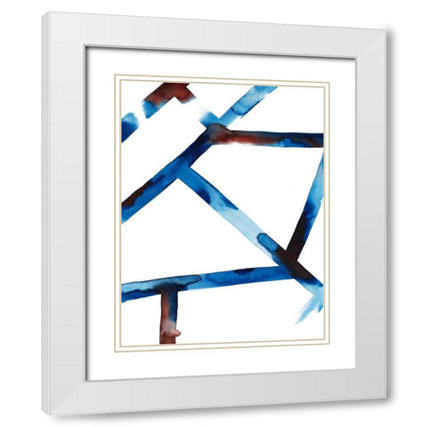 Blue and Red Chutes II White Modern Wood Framed Art Print with Double Matting by Popp, Grace