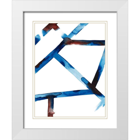 Blue and Red Chutes II White Modern Wood Framed Art Print with Double Matting by Popp, Grace
