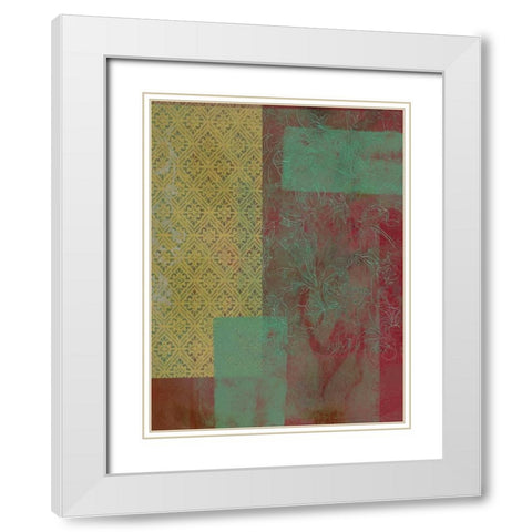 Brocade Tapestry I White Modern Wood Framed Art Print with Double Matting by McCavitt, Naomi