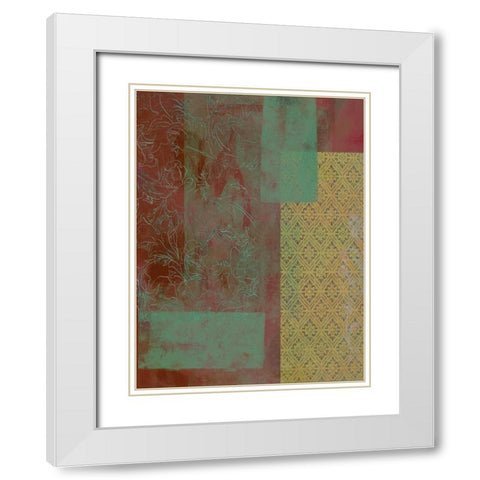 Brocade Tapestry II White Modern Wood Framed Art Print with Double Matting by McCavitt, Naomi
