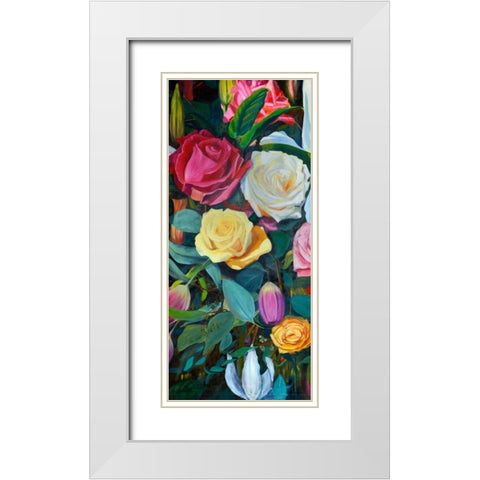 Baroque Flower Triptych II White Modern Wood Framed Art Print with Double Matting by Iafrate, Sandra