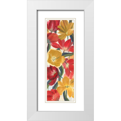 Tulip Array Panel I White Modern Wood Framed Art Print with Double Matting by Iafrate, Sandra