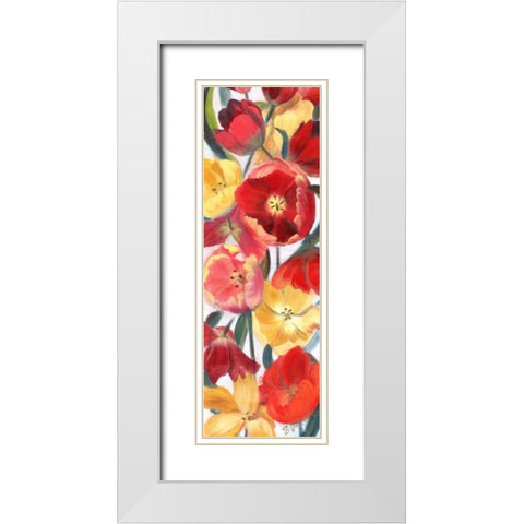Tulip Array Panel II White Modern Wood Framed Art Print with Double Matting by Iafrate, Sandra