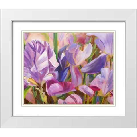 Iris Details II White Modern Wood Framed Art Print with Double Matting by Iafrate, Sandra