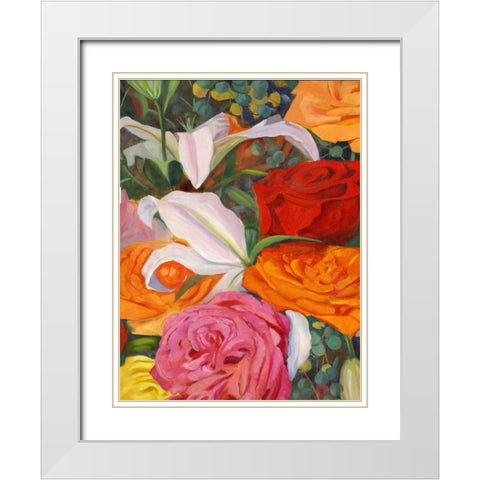Deconstructed Flower Composition I White Modern Wood Framed Art Print with Double Matting by Iafrate, Sandra