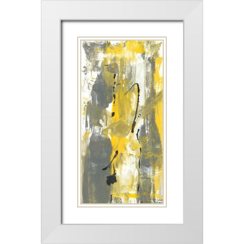 Grey Movement II White Modern Wood Framed Art Print with Double Matting by Combs, Joyce