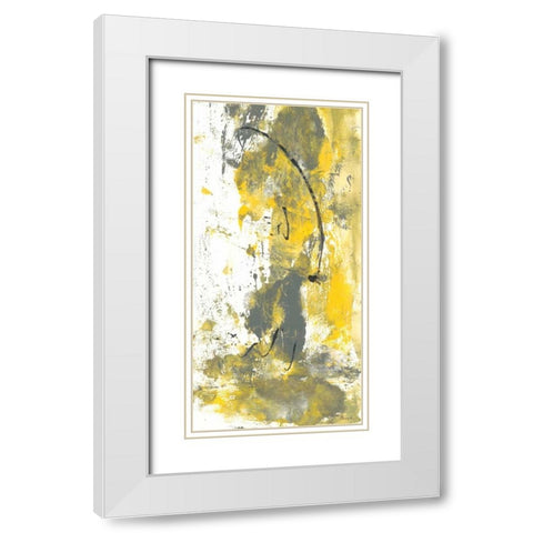Grey Movement III White Modern Wood Framed Art Print with Double Matting by Combs, Joyce