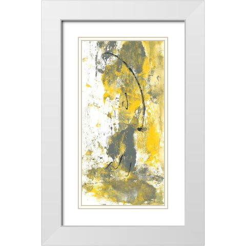 Grey Movement III White Modern Wood Framed Art Print with Double Matting by Combs, Joyce