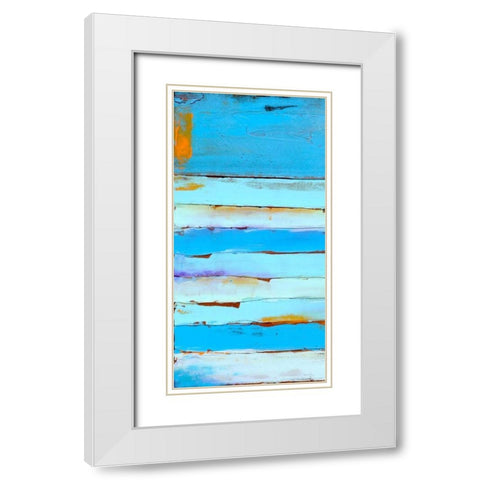 Blue Jam I White Modern Wood Framed Art Print with Double Matting by Ashley, Erin