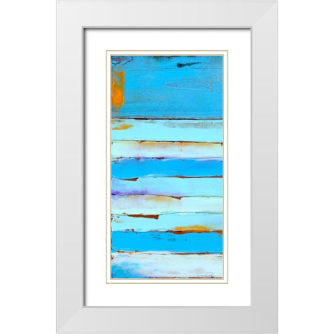 Blue Jam I White Modern Wood Framed Art Print with Double Matting by Ashley, Erin